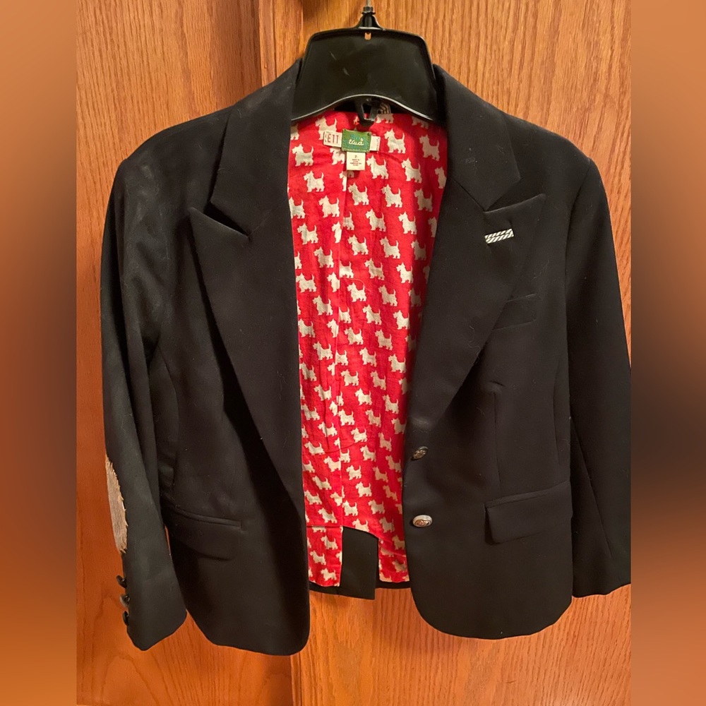 Anthropology Black wool blend blazer